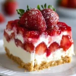 Delicious No-Bake Strawberry Delight dessert served on a plate
