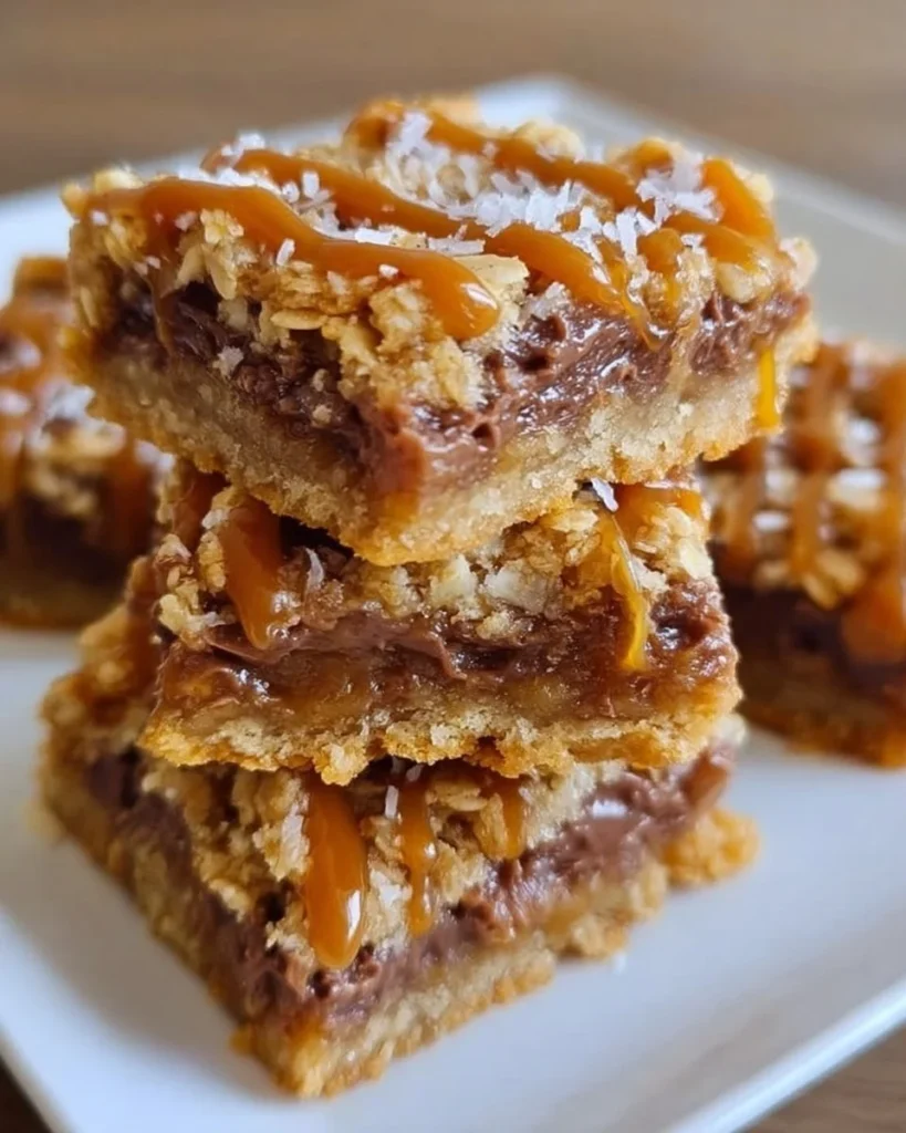 Delicious soft and chewy Carmelitas with caramel and chocolate layers.